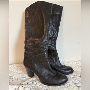 Born Black Leather Zip Heeled
Knee High Comfort Boots size 7